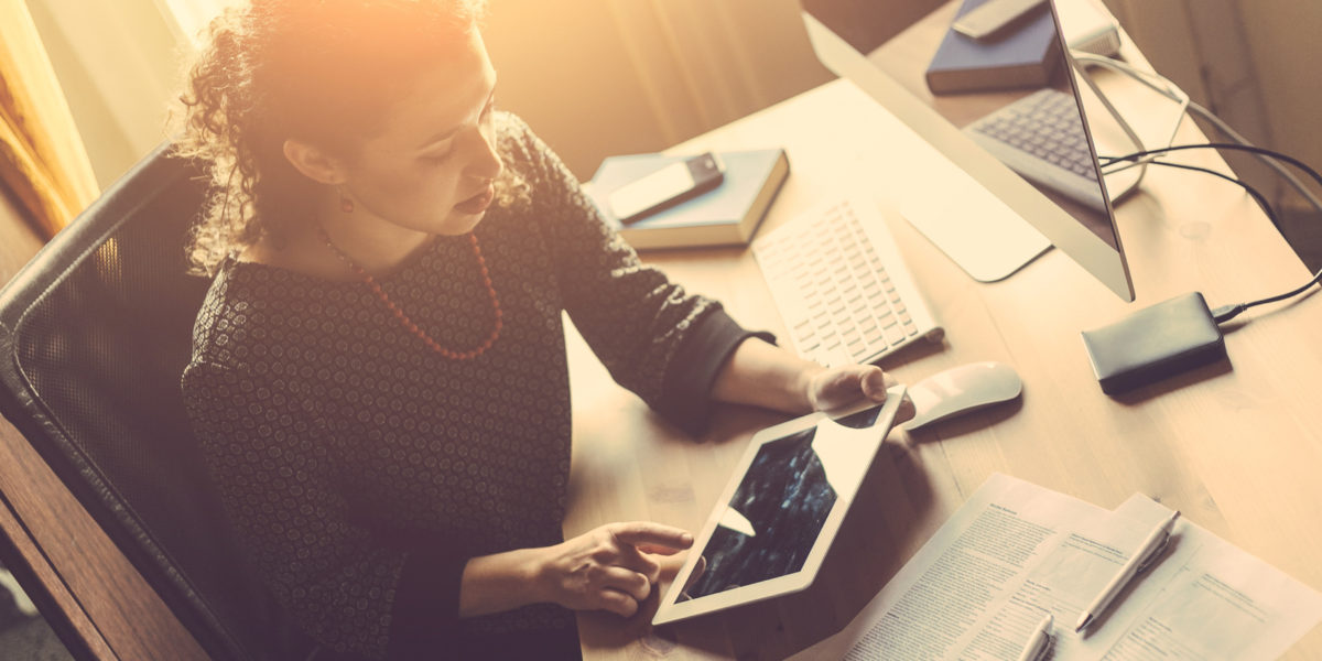 business owner at desk